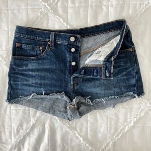 Levi's 501 High Rise, Button Fly, Cut off Denim Shorts - 30